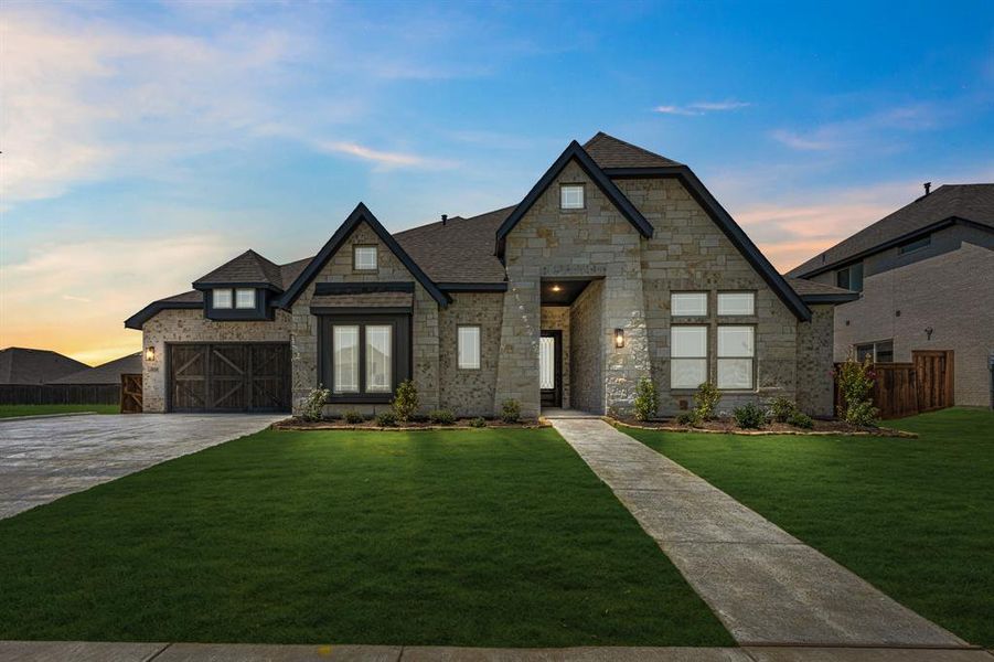 Front exterior of a new home in Somerset Classic 70s & 80s, Mansfield, TX, highlighting curb appeal (Image 23). Front exterior of a new home in Somerset Classic 70s & 80s, Mansfield, TX, highlighting curb appeal (Image 23).