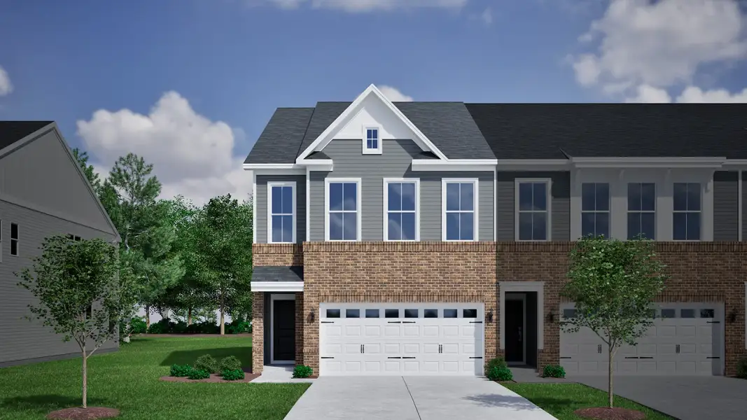Front exterior of a new home in Jessups Place, Greensboro, NC, highlighting curb appeal (Image 1). Front exterior of a new home in Jessups Place, Greensboro, NC, highlighting curb appeal (Image 1).