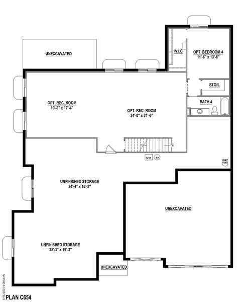 Plan C654 Base Bed Plan C654 Base Bed