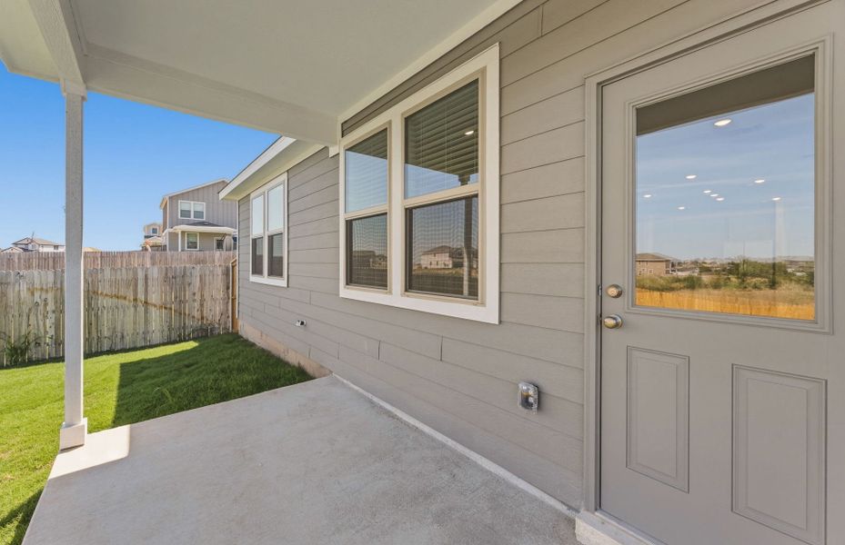 Exterior details and patio area of a home in Sonterra, Jarrell (Image 26).