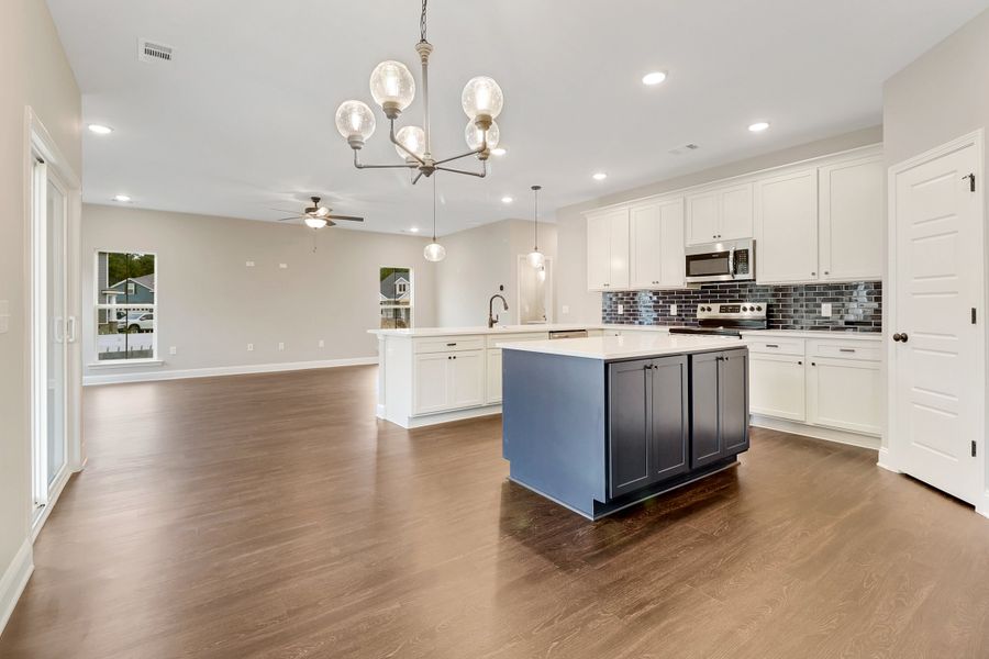 Edisto Kitchen with Designer Island and Tile Backsplash