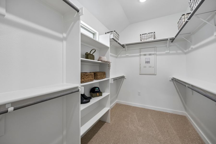 Primary Closet in the Pecos home plan by Trophy Signature Homes – REPRESENTATIVE PHOTO