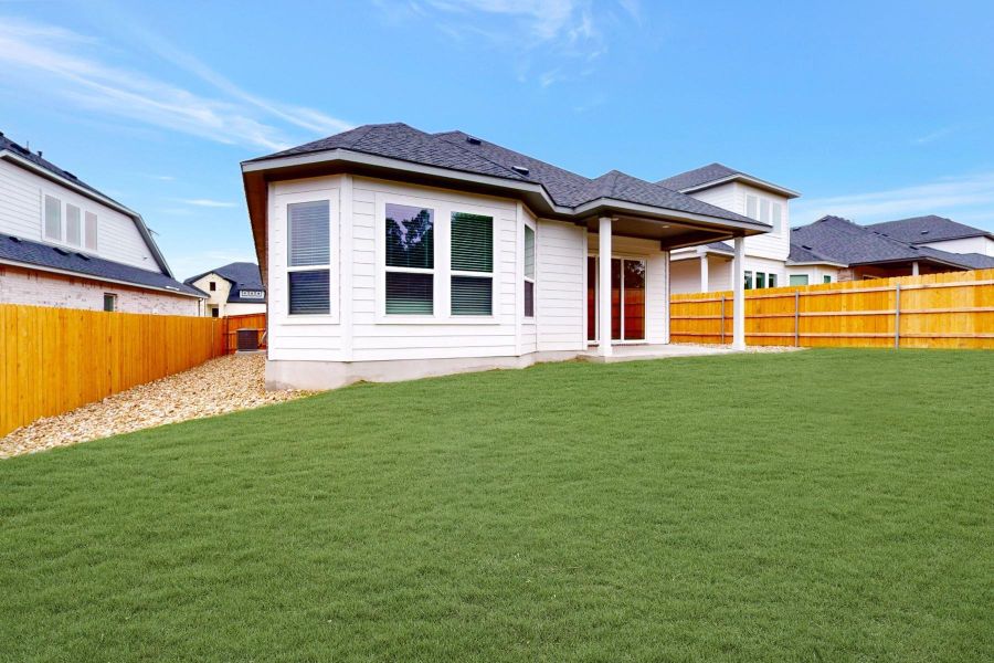 Exterior details and patio area of a home in Cedar Brook, Leander (Image 3). Exterior details and patio area of a home in Cedar Brook, Leander (Image 3).