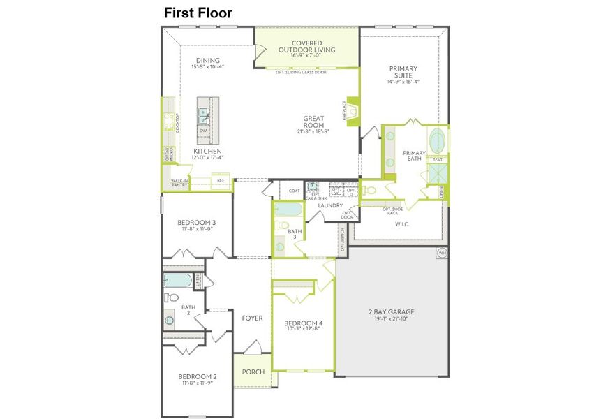 2D floor plan layout of this home in Somerset Park, Rockwall, TX (Image 3).