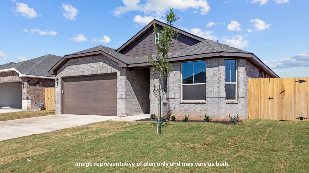 Front exterior of a new home in Homestead at Parks Bell Ranch, Odessa, TX, highlighting curb appeal (Image 16).