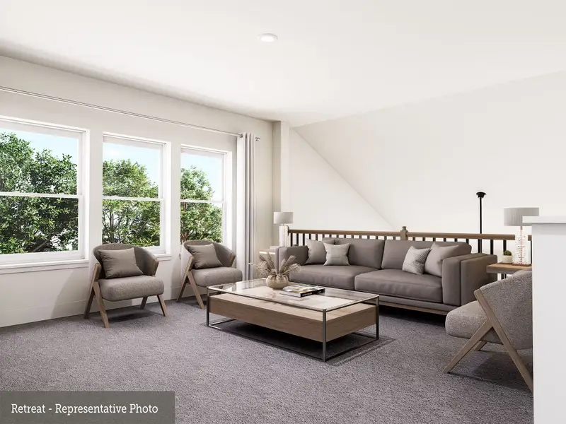Furnished interior view inside a new home in The Woodlands Hills - Reserve Collection, Willis (Image 4).