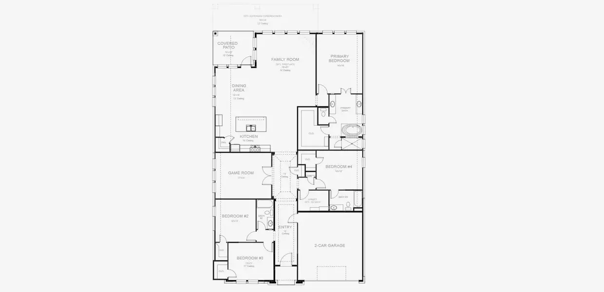 2D floor plan layout for the 2726M by Perry Homes in Lakes of Cane Island, Katy, TX (Image 3). 2D floor plan layout for the 2726M by Perry Homes in Lakes of Cane Island, Katy, TX (Image 3).