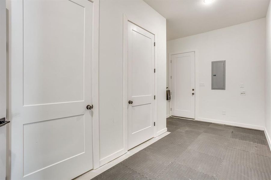 Extra Garage Space Walled Off for Gym/Storage Extra Garage Space Walled Off for Gym/Storage