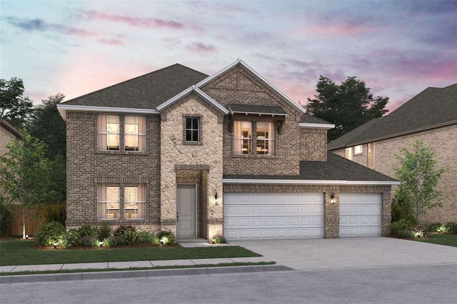 Front exterior of a new home in Gateway Parks, Forney, TX, highlighting curb appeal (Image 1). Front exterior of a new home in Gateway Parks, Forney, TX, highlighting curb appeal (Image 1).
