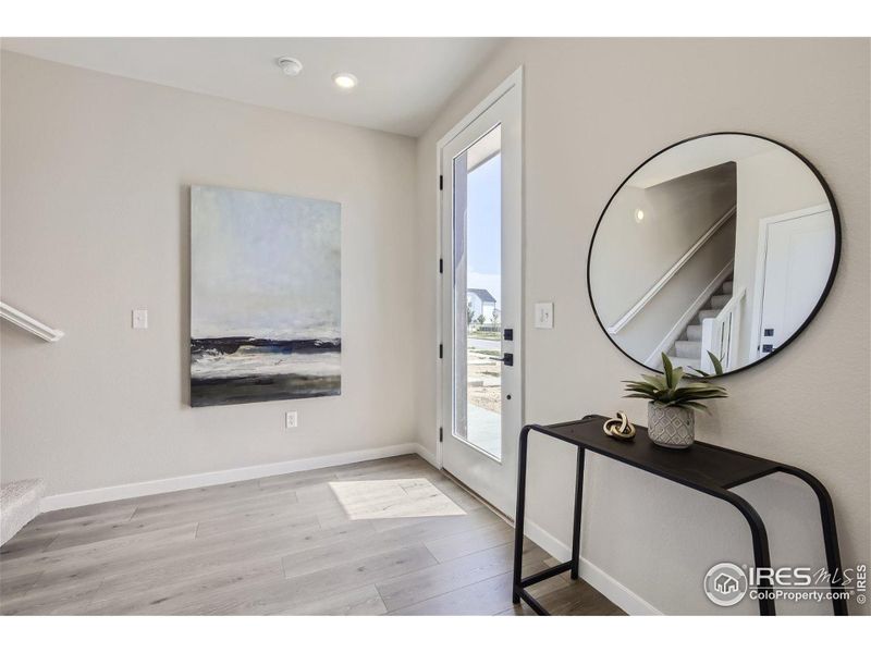 Furnished interior view inside a new home in Waterfield - Townhomes, Fort Collins (Image 7). Furnished interior view inside a new home in Waterfield - Townhomes, Fort Collins (Image 7).