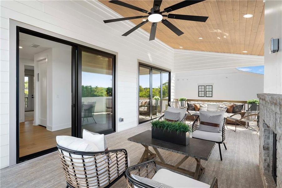 Exterior details and patio area of a home in Echo at Crabapple, Milton (Image 25).