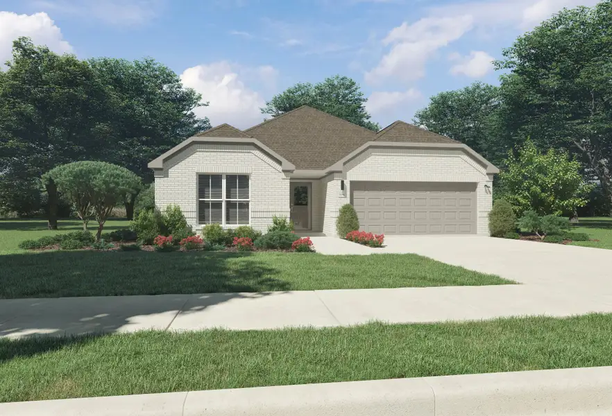 Front exterior of a new home in Cibolo Hills West, Fort Worth, TX, highlighting curb appeal (Image 2). Front exterior of a new home in Cibolo Hills West, Fort Worth, TX, highlighting curb appeal (Image 2).