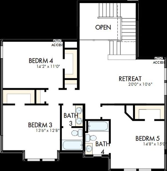 2D floor plan layout of this home in Bridgeland Central: Emerald Heights - Enclave Collection, Cypress, TX (Image 3). 2D floor plan layout of this home in Bridgeland Central: Emerald Heights - Enclave Collection, Cypress, TX (Image 3).