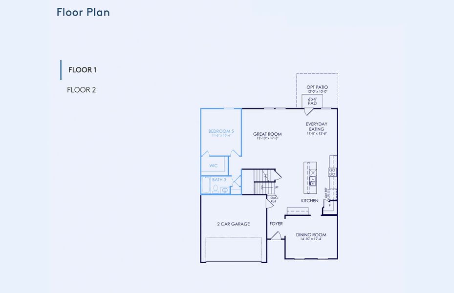 2D floor plan layout of this home in Waterways, Richmond Hill, GA (Image 7).