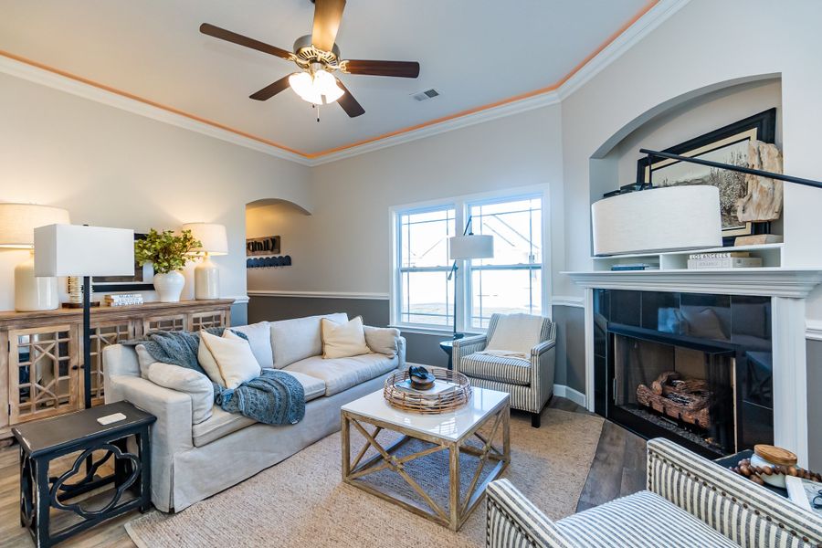 Representative furnished interior of a home built from the Clifton by Enchanted Homes in Hampshire Heights, Moore (Image 4).