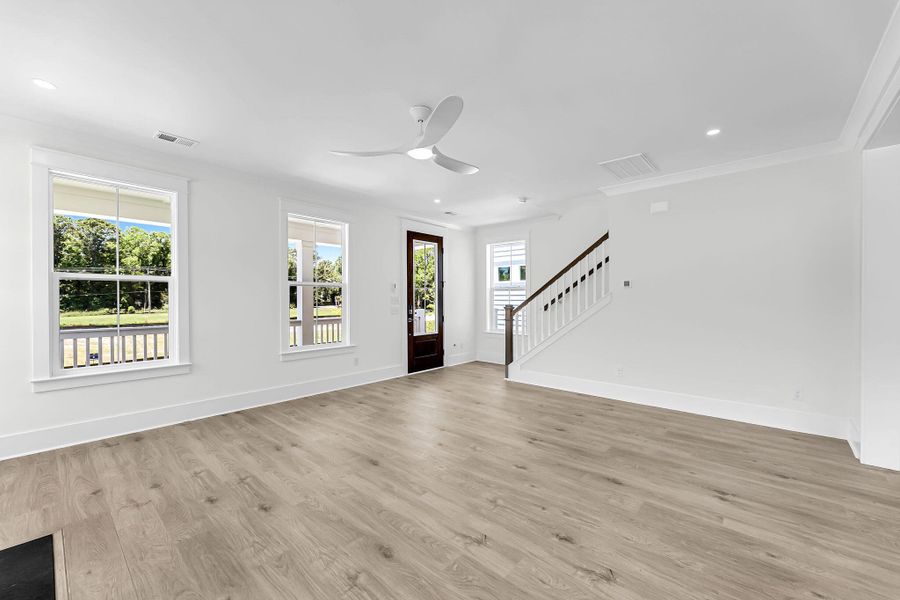Spacious, unfurnished interior of a new home in Miller's Crossing, Johns Island (Image 31). Spacious, unfurnished interior of a new home in Miller's Crossing, Johns Island (Image 31).