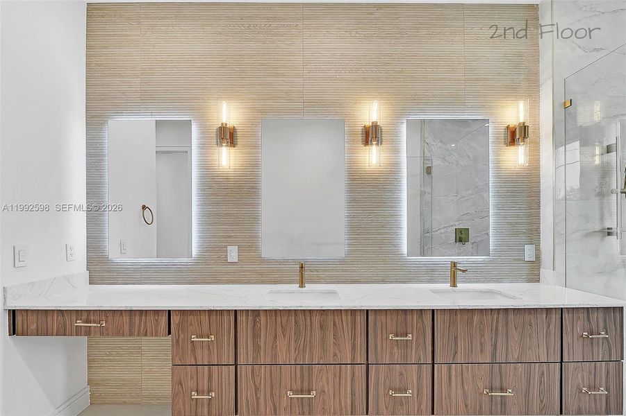 Furnished interior view inside a new home in , Key Largo (Image 48).