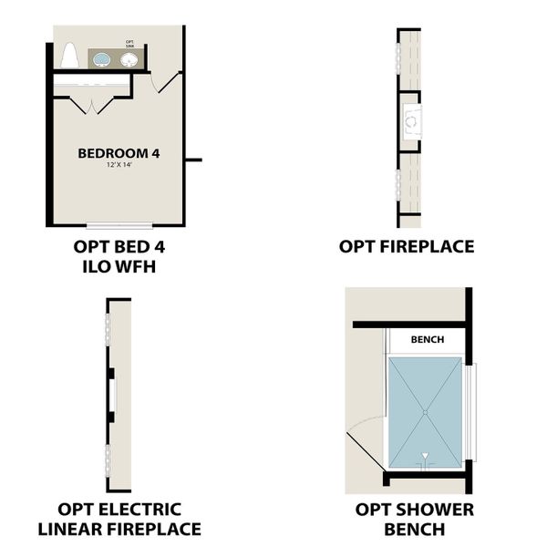 2D floor plan layout for the The Everett M by Davidson Homes LLC in Heartland, Heartland, TX (Image 3). 2D floor plan layout for the The Everett M by Davidson Homes LLC in Heartland, Heartland, TX (Image 3).