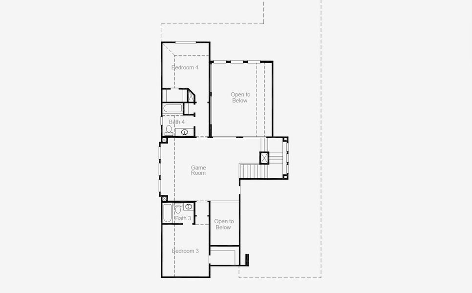 2D floor plan layout of this home in Pecan Square 50', Northlake, TX (Image 4).