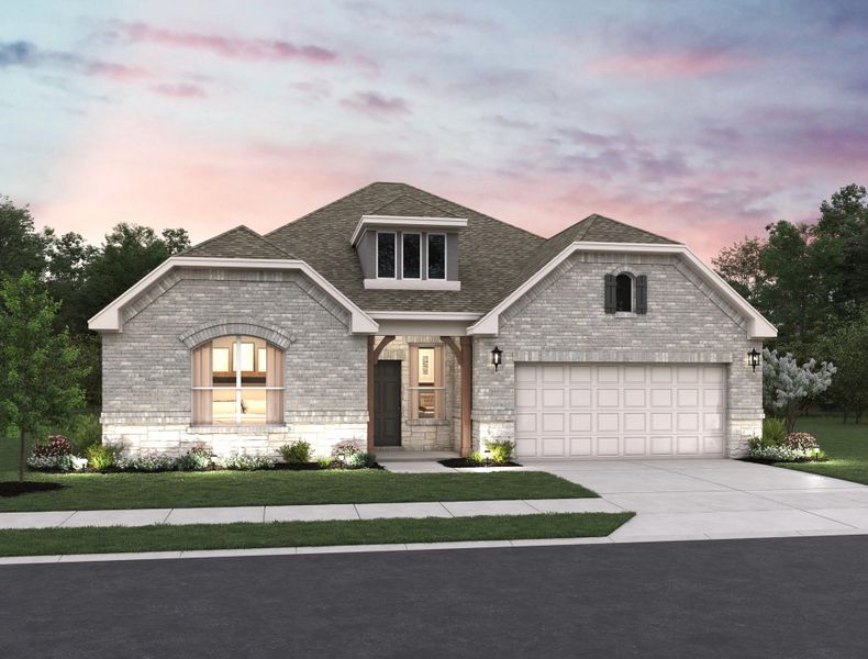 Representative exterior photo of a completed home built from the Kerrville by Ashton Woods in Saddlebrook Ranch, Schertz, TX (Image 2). Representative exterior photo of a completed home built from the Kerrville by Ashton Woods in Saddlebrook Ranch, Schertz, TX (Image 2).