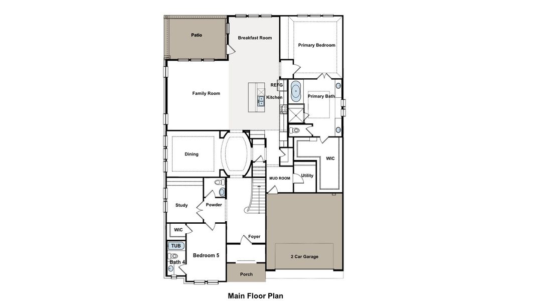 2D floor plan layout for the Kennedy by GFO Home in Walsh Ranch, Aledo, TX (Image 4). 2D floor plan layout for the Kennedy by GFO Home in Walsh Ranch, Aledo, TX (Image 4).