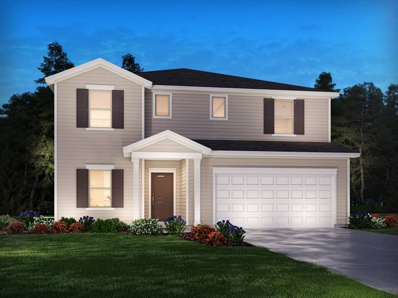 Representative exterior photo of a completed home built from the Johnson by Meritage Homes in Maxwell Commons, Easley, SC (Image 1).