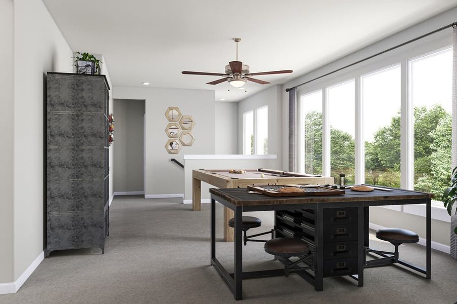 Furnished interior view inside a new home in Capitol Collection at Lariat, Liberty Hill (Image 18).