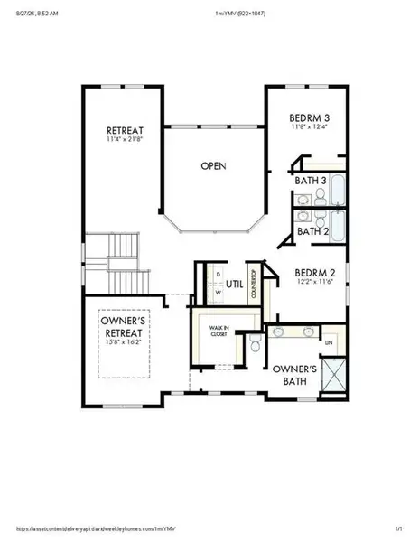 2D floor plan layout of this home in Settingdown Farms, Cumming, GA (Image 4).