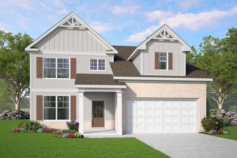 Representative exterior photo of a completed home built from the Colehill by McKinley Homes in Glassmanor Ridge, Gainesville, GA (Image 7).