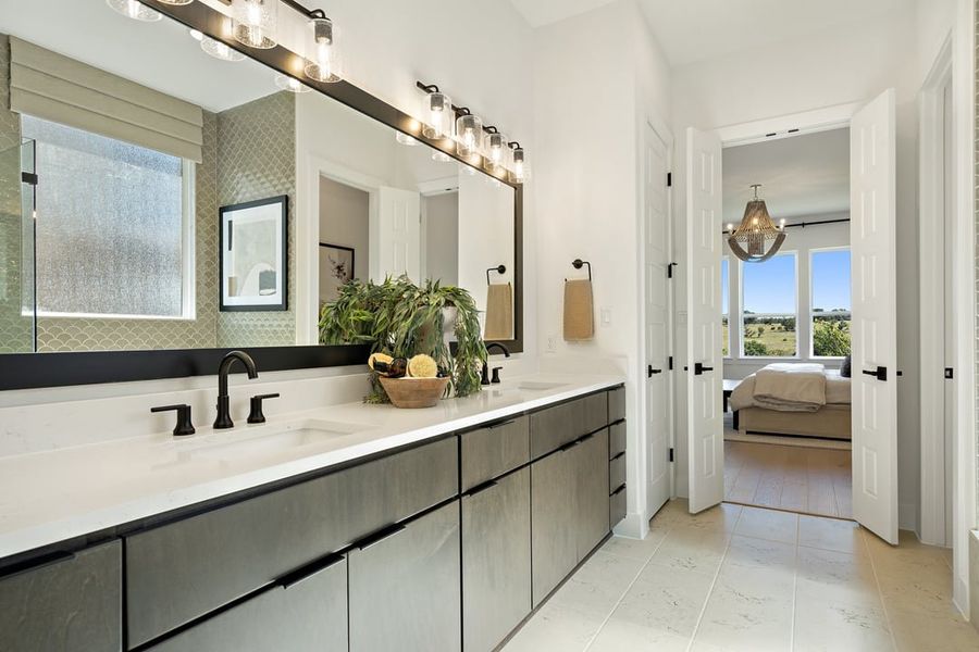 Furnished interior view inside a new home in Park Collection at Heritage, Dripping Springs (Image 18). Furnished interior view inside a new home in Park Collection at Heritage, Dripping Springs (Image 18).