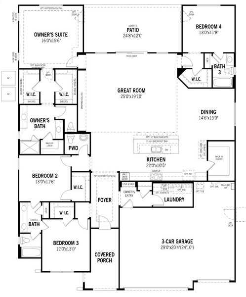 2D floor plan layout for the Forest by Mattamy Homes in Saguaro Reserve II, Marana, AZ (Image 3).