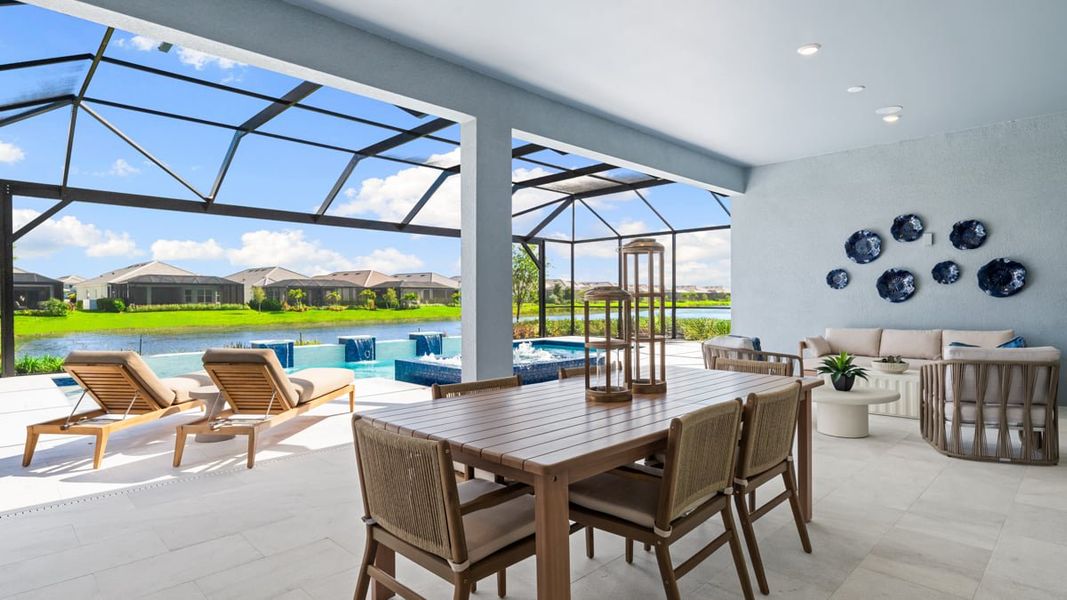 Representative exterior details of a home built from the Pallazio II by Taylor Morrison in Skye Ranch Community Group Page, Sarasota (Image 4).