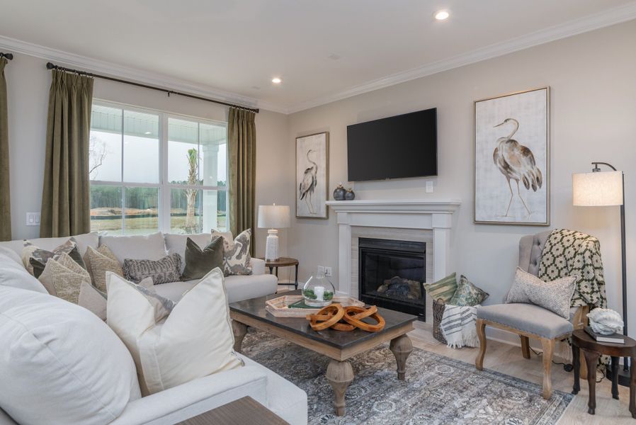 Great room with fireplace