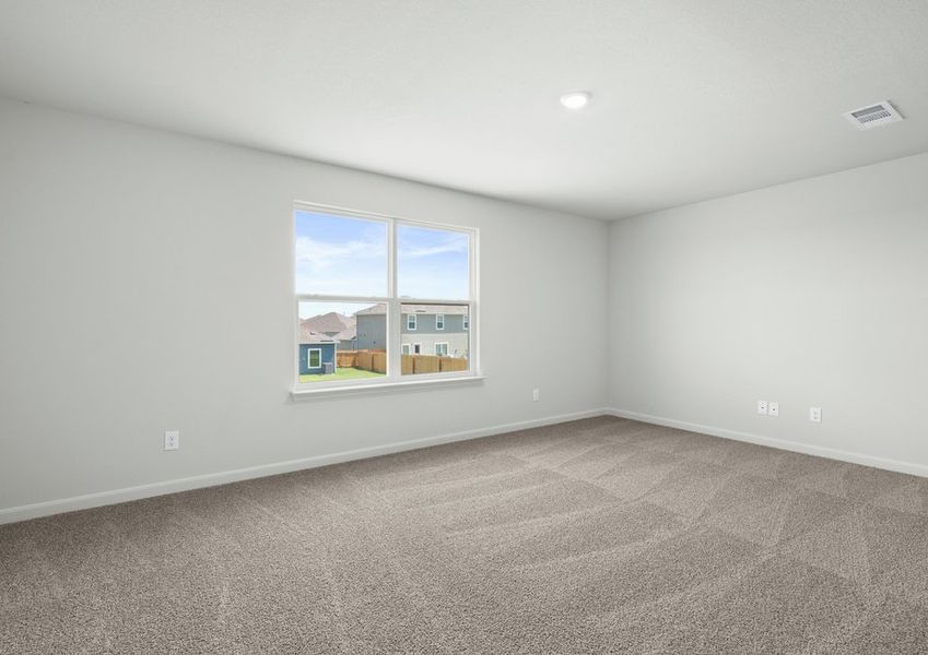 The upstairs loft is a versatile space for the family to utilize to fit their needs. The upstairs loft is a versatile space for the family to utilize to fit their needs.