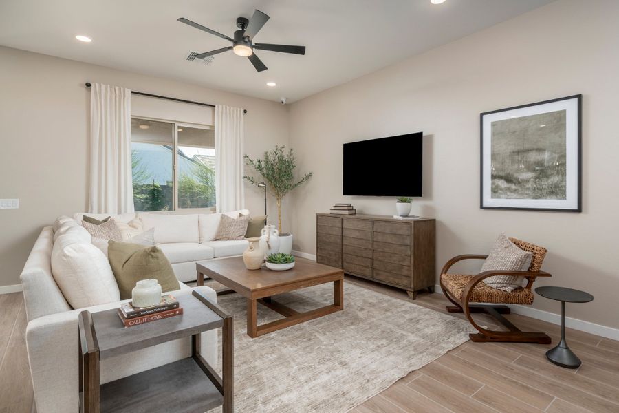 Representative furnished interior of a home built from the Falcon by Risewell Homes in Citrus Park, Goodyear (Image 6).