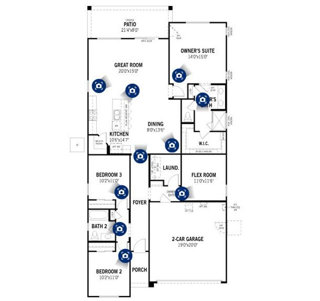 2D floor plan layout for the Copper by Mattamy Homes in Soleo, San Tan Valley, AZ (Image 4).