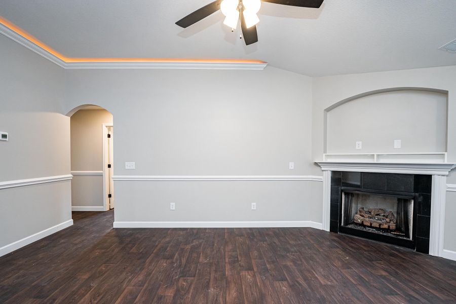 Representative unfurnished interior of a home built from the Saxon by Enchanted Homes in Huckleberry Cove, Chesnee (Image 38). Representative unfurnished interior of a home built from the Saxon by Enchanted Homes in Huckleberry Cove, Chesnee (Image 38).