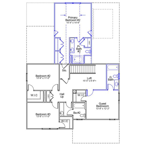 2D floor plan layout of this home in Gates at Windermere, Blythewood, SC (Image 5).