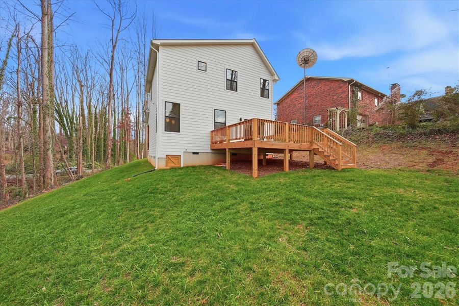 Exterior details and patio area of a home in , Conover (Image 21).