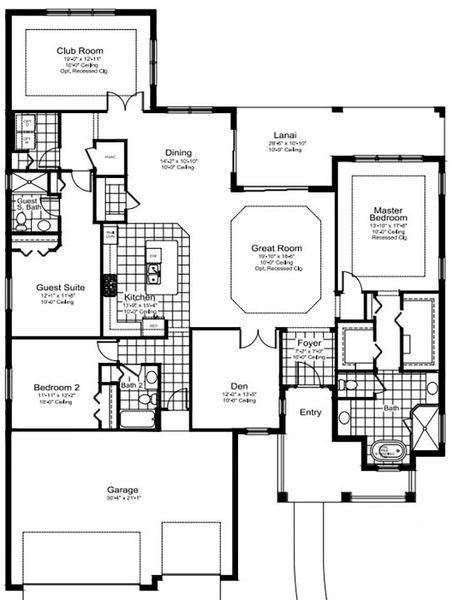 2D floor plan layout for the Captiva by Neal Communities in Grand Park, Sarasota, FL (Image 3).