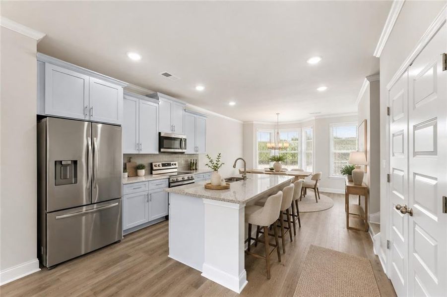 Furnished interior view inside a new home in Towns at Enclave, Lawrenceville (Image 15).