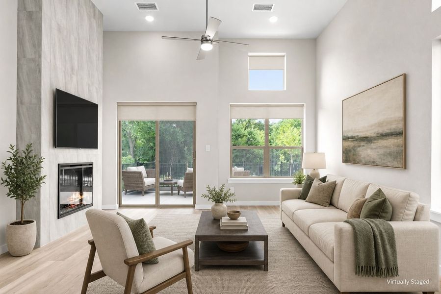 Furnished interior view inside a new home in Cottonwood Creek, Rowlett (Image 5). Furnished interior view inside a new home in Cottonwood Creek, Rowlett (Image 5).