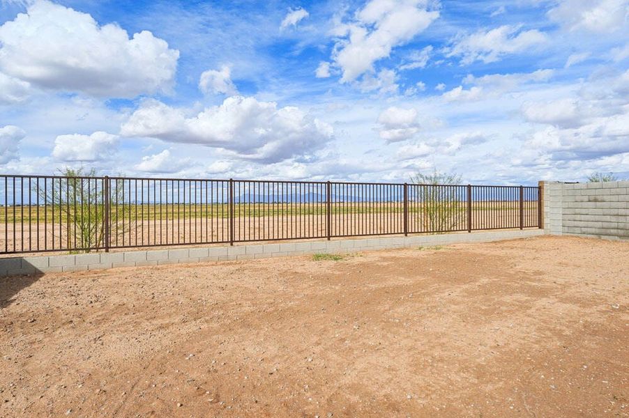 Backyard with view fencing