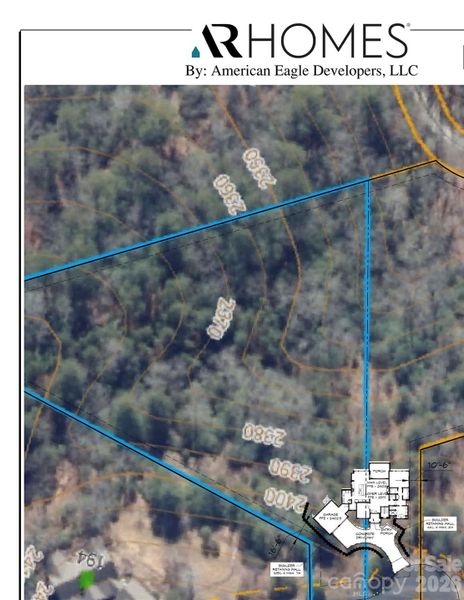 Proposed home placement on the property