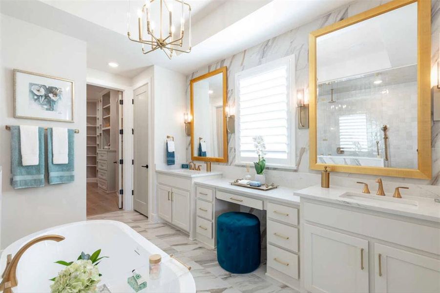 Furnished interior view inside a new home in Estates at Bristol Valley, Heath (Image 11).