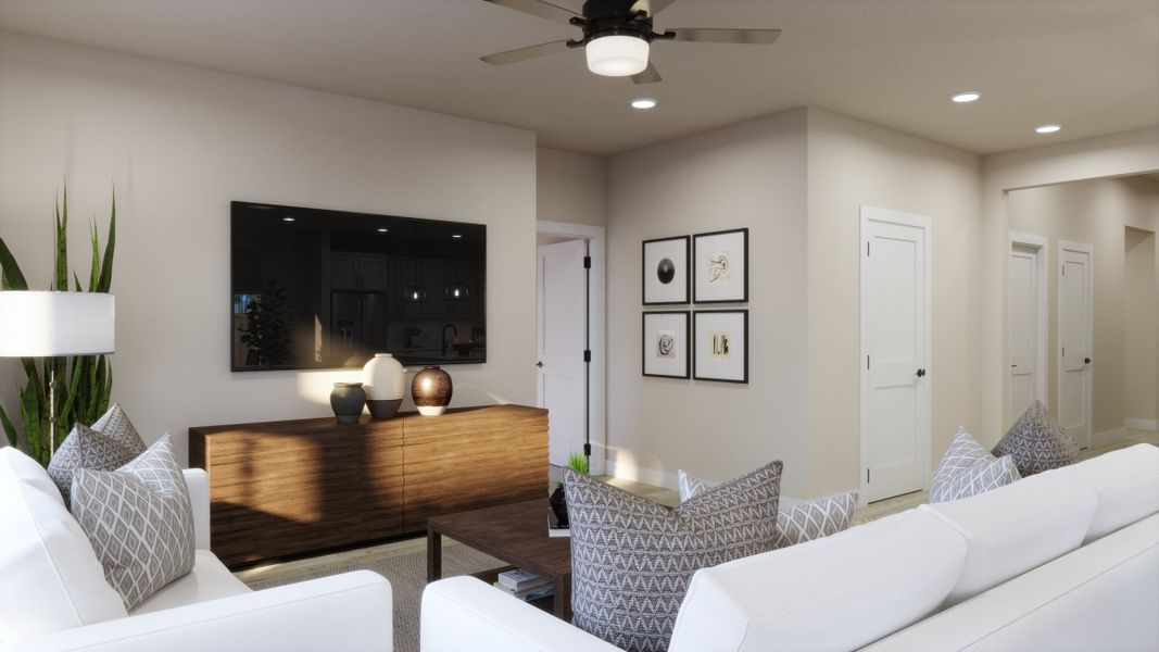 Furnished interior view inside a new home in Freedom at Anthem, Kyle (Image 4).