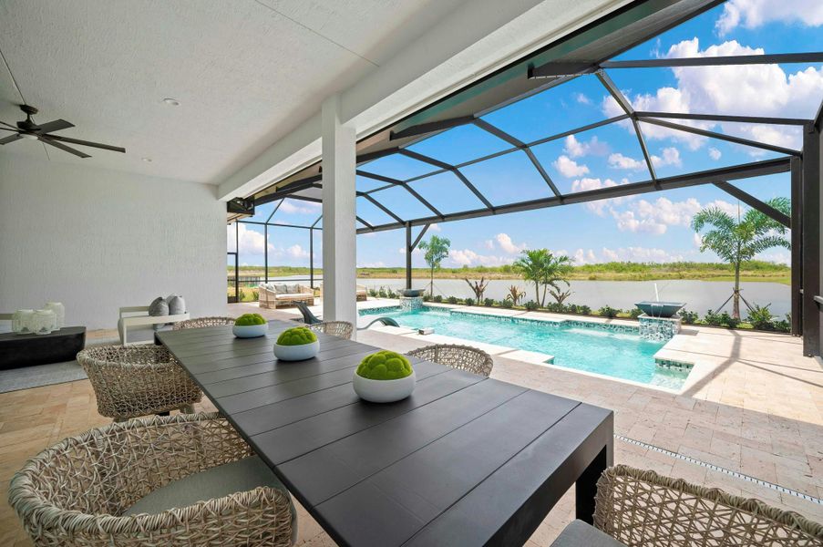 2D floor plan layout for the Mariposa by GHO Homes in Belterra, Port St. Lucie, FL (Image 48).