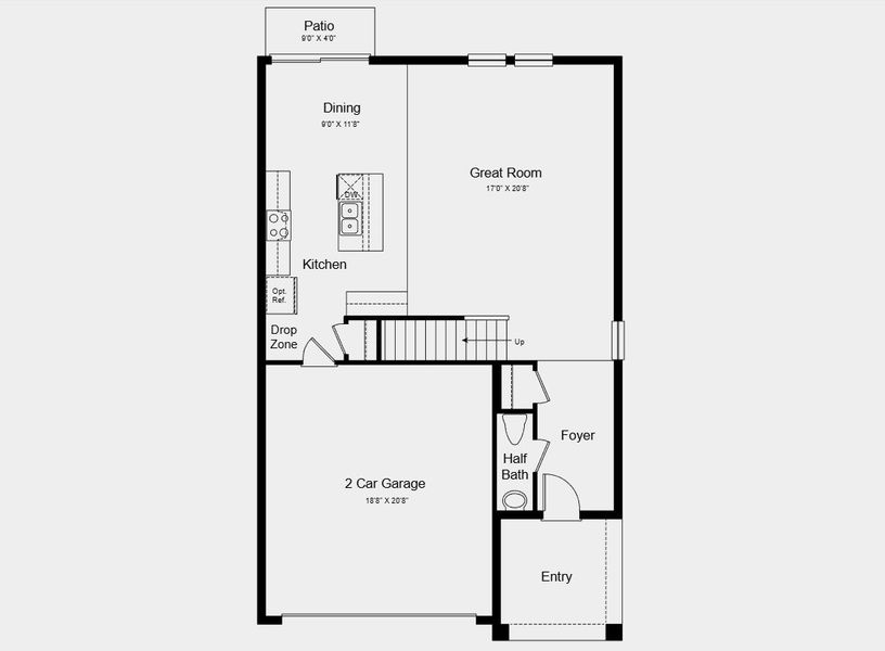 2D floor plan layout for the Elm by Taylor Morrison in Waterstone, Groveland, FL (Image 4).