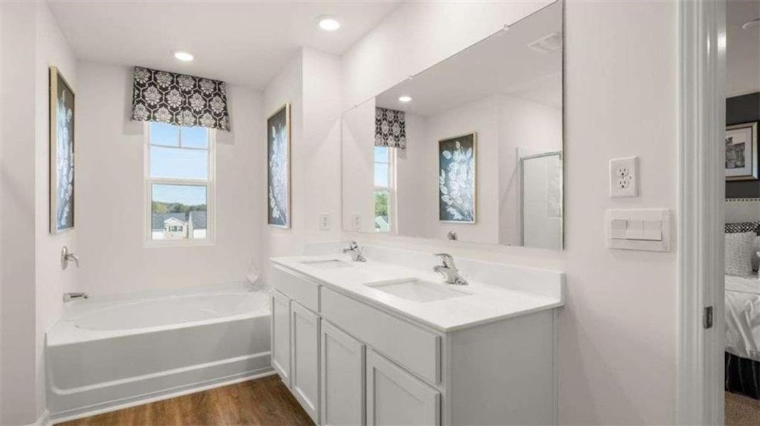 Furnished interior view inside a new home in Poplar Preserve, Newnan (Image 28).