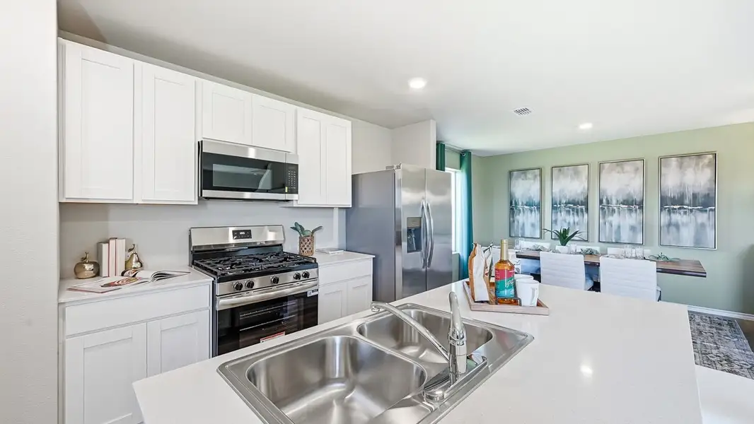 Representative furnished interior of a home built from the FRANKLIN by D.R. Horton in Hickory Grove, Krum (Image 7). Representative furnished interior of a home built from the FRANKLIN by D.R. Horton in Hickory Grove, Krum (Image 7).